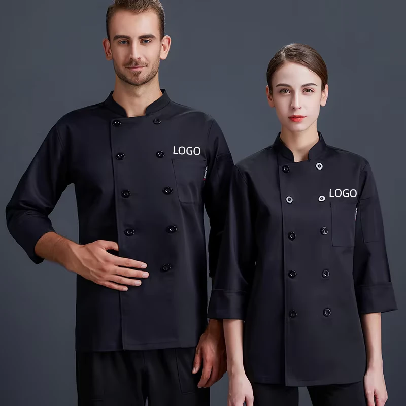 Catering Service Personnel Custom Restaurant Classic Hotel Worker Coat Jacket Long Sleeve Unisex Chef Uniforms