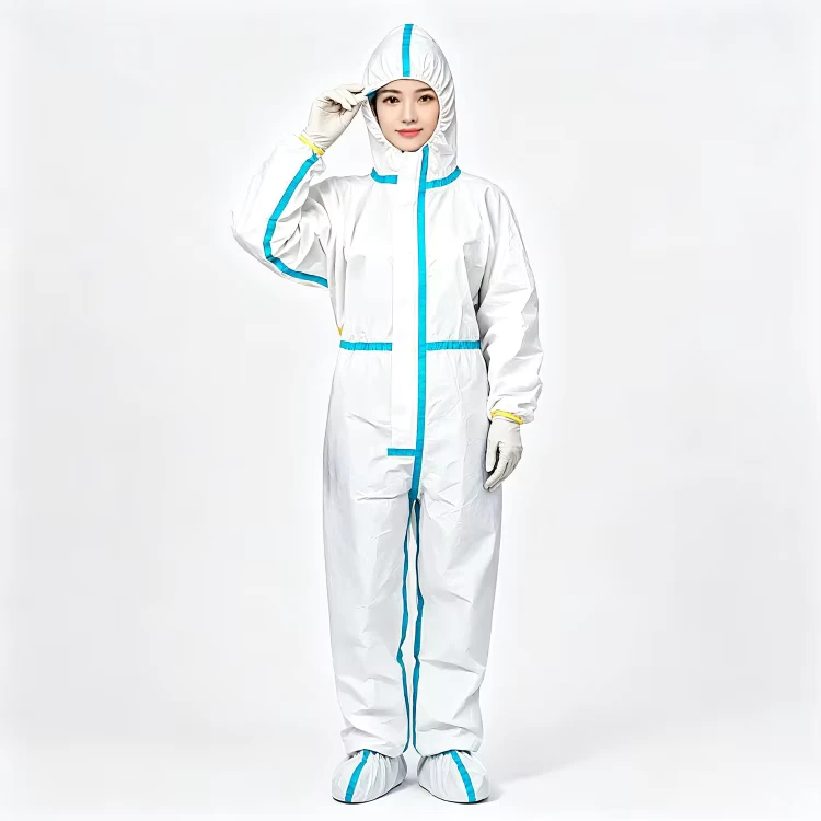 Certified Disposable Type 5 6 Protection Clothes Coverall Custom Logo Packaging for Overseas Distributors