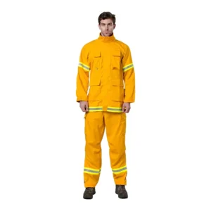 Certified NFPA Wildland Firefighters’ Safety Clothing Fire Resistant Suit Yellow PPE Jacket and Pants