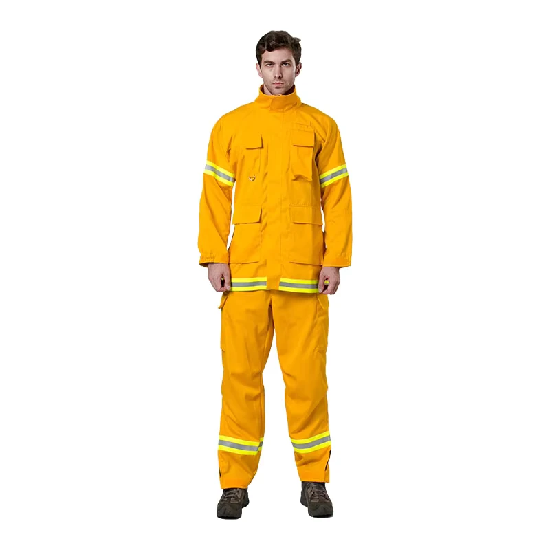 Certified NFPA Wildland Firefighters' Safety Clothing Fire Resistant Suit Yellow PPE Jacket and Pants