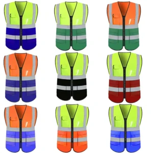 Chaleco de Seguridad Industrial con Malla Transpirable para Construction y Obra Reflectivo ANSI Clase 2 Ajustable Unisex