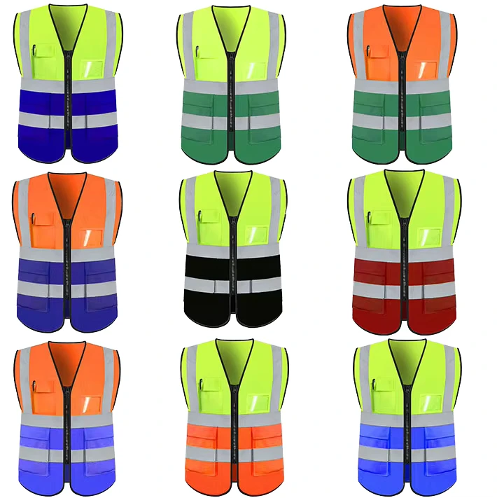 Chaleco de Seguridad Industrial con Malla Transpirable para Construction y Obra Reflectivo ANSI Clase 2 Ajustable Unisex