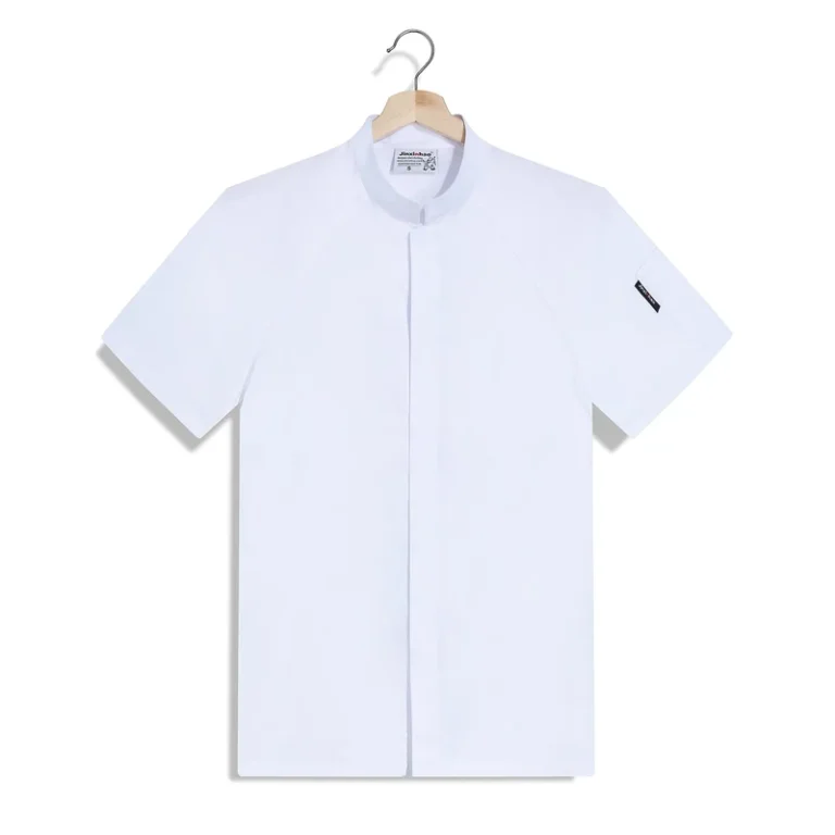 Chef-Cooking-Work-Clothes-Unisex-Short-Sleeve-Summer-Customizable-Restaurant-Chef-Jacket-Uniform-Lightweight-and-Breathable