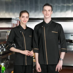 Chef’s work clothes custom polyester cotton jacket long sleeved uniform professional hotel restaurant bar work clothes