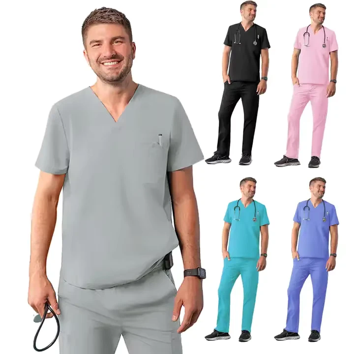 Cherokee uniforms Men's White Scrub Suit Uniform Men Joggers Infinity Trs Fabric Traje Clinico Medical Nursing Scrubs Sets