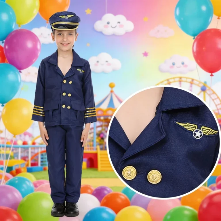 Children-Unisex-Halloween-Pilot-Astronaut-Captain-Cosplay-Stage-Performance-Costume