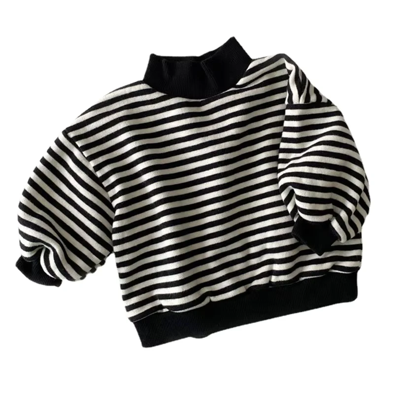 Children's Autumn Cotton Stripe Terry Hoodie Sweater