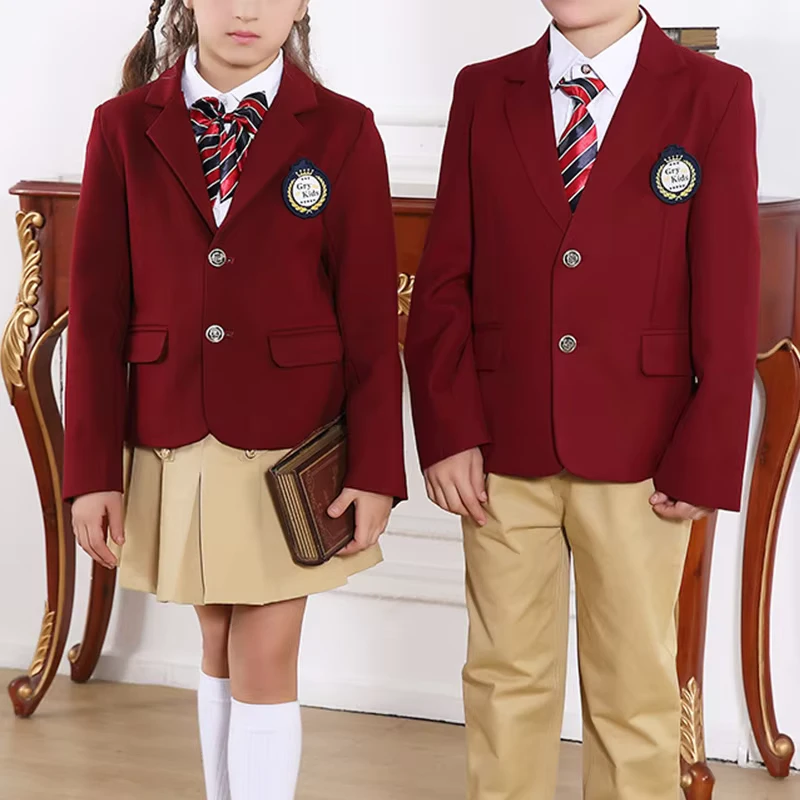 Children's Kindergarten and Primary School Uniform Maroon Blazer and Dress