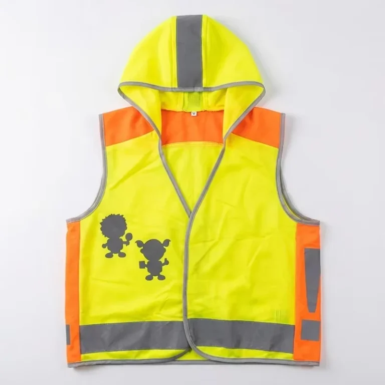 Childrens-Polyester-v-Vest-Reflective-Costume-Kids-Hi-Viz-Safety-Construction-v-Vest-and-Hat-Customizable-Kids-Jacket-with-logo
