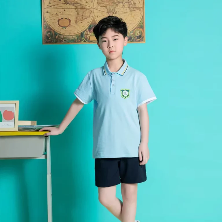 Childrens-School-Uniform-Cotton-Short-Sleeve-College-Style-Boys-Girls-Class-Suit-with-Performance-Accessories