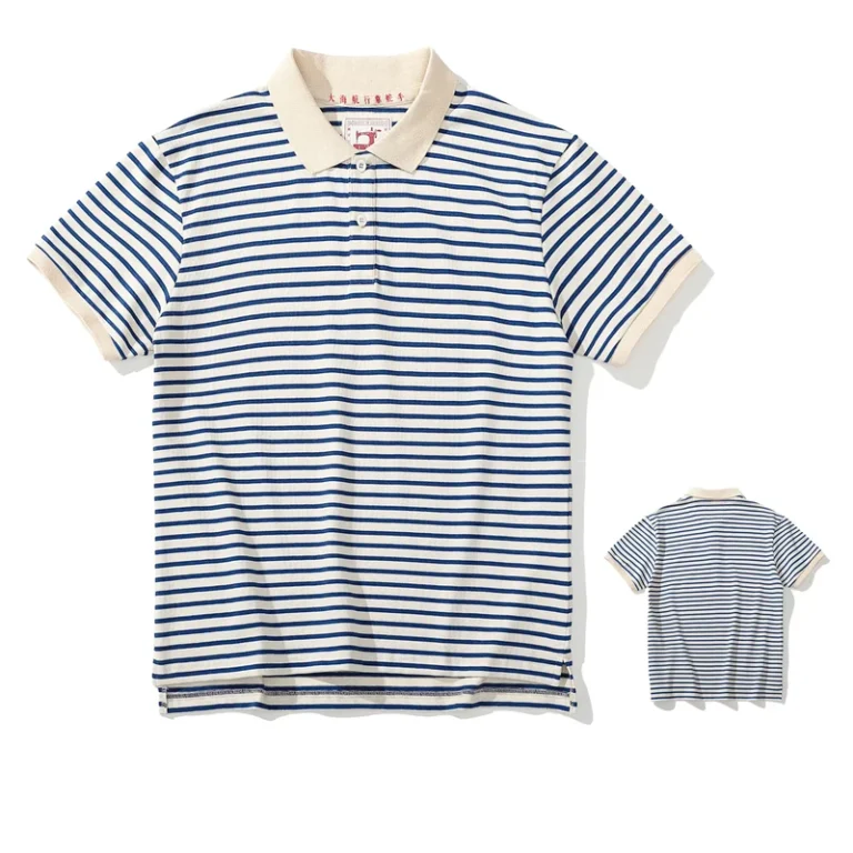 China-Custom-Factory-New-Fashion-Thick-Fabric-T-shirts-Short-Sleeve-Stripe-Tees-Printed-Logos-Mens-Polo-Shirts