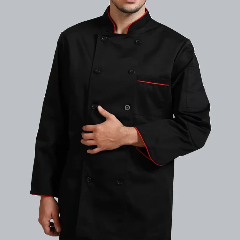 China-Factory-Custom-Unisex-Cotton-Chef-Coat-Kitchen-Jacket-Long-Sleeves-Hotel-Restaurant-Uniform