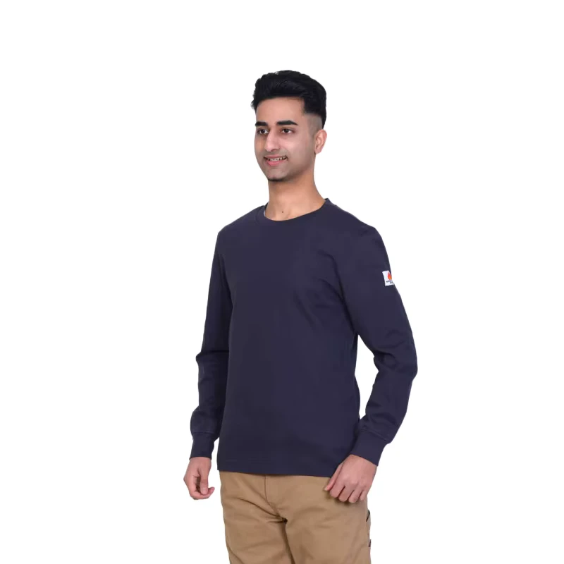 China Manufactured FRC Shirt Antistatic Cotton Workwear Flame Retardant Firefighter Clothing Knitted FR Shirt