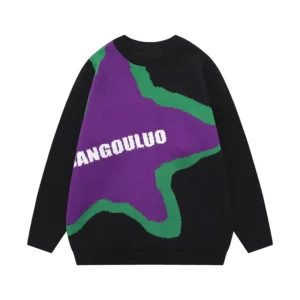 China Sweater Manufacturer Custom Thick Intarsia Pattern Knit Jacquard Wool Sweater Men Pullover Knitted Jumper Men