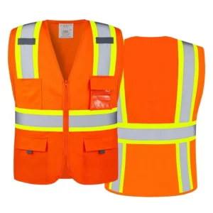 Class 2 Hi-Vis Mesh Reflective Safety Vest with Pockets