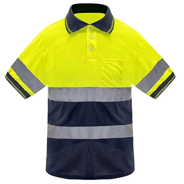 Class 2 Polyester Railway Traffic Construction Reflective Hi Vis Safety Polo Shirt