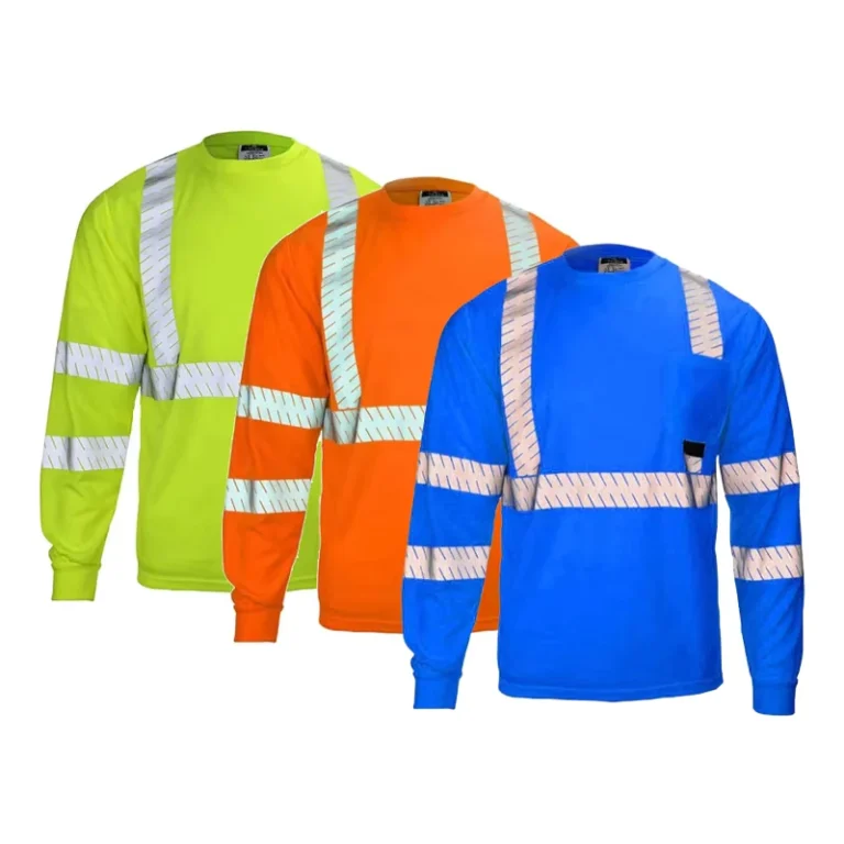 Class-3-Heat-Transfer-Segment-Reflector-Hi-Vis-Workwear-Tshirt-Fluorescent-Customizable-Safety-Shirt-for-Men-Construction