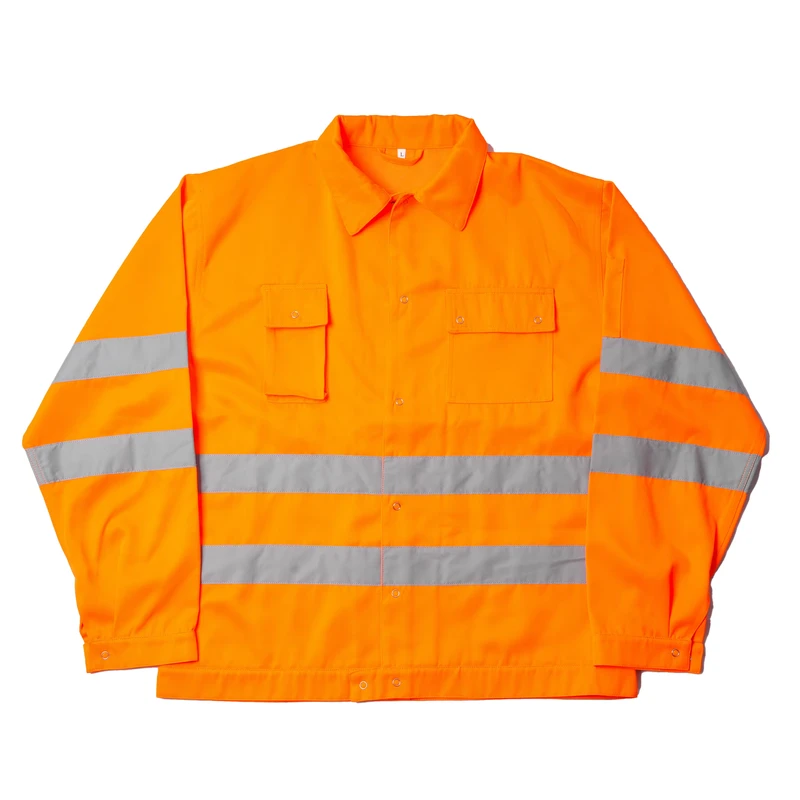 Class 3 Hi Vis Taped Twill Cotton Long Sleeve Reflective Safety Shirt with Customized Logo
