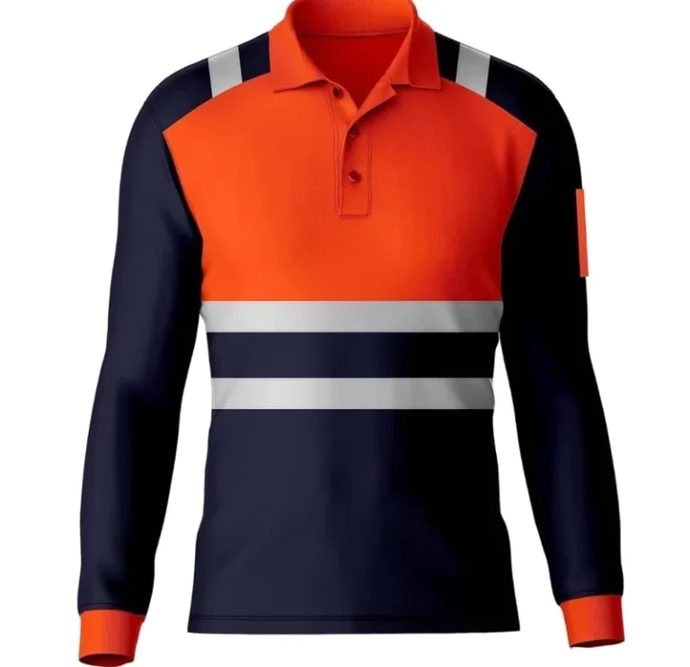 Class-3-High-Visibility-Reflective-Breathable-Polo-Shirt-for-Warehouse-and-Construction-Work