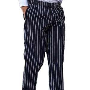 Classic Baggy Unisex Cotton Twill Men’s Chef Pants with Pockets and Elastic Waist Drawstring