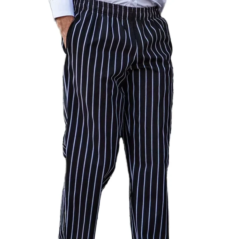Classic-Baggy-Unisex-Cotton-Twill-Mens-Chef-Pants-with-Pockets-and-Elastic-Waist-Drawstring