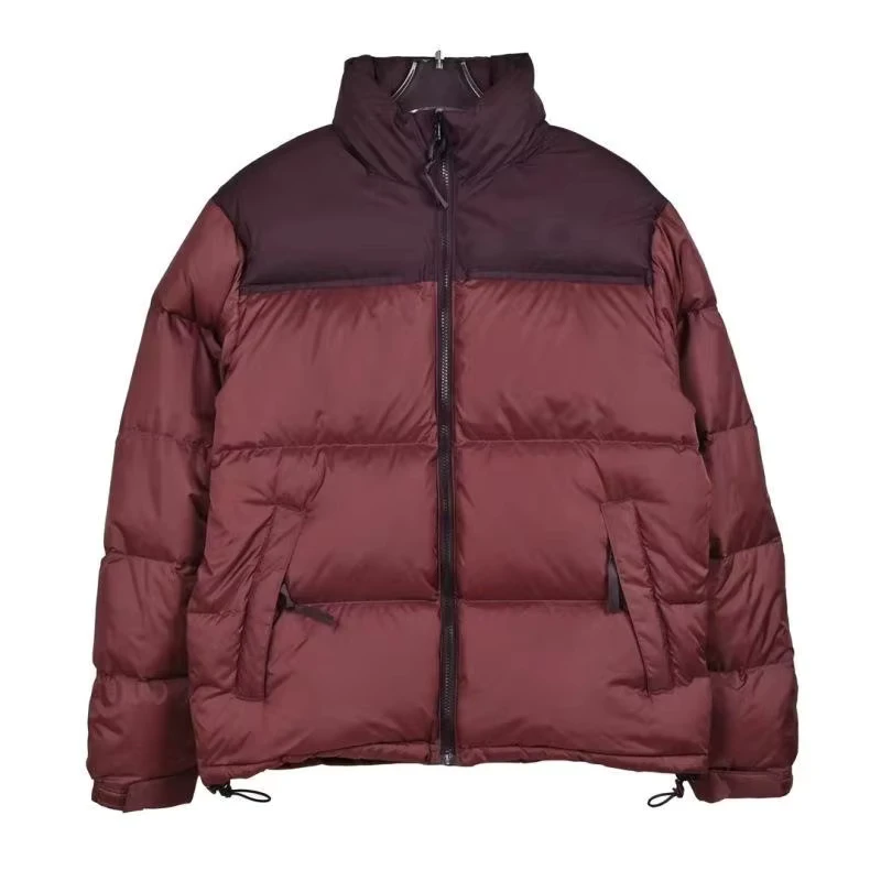 Classic Custom Winter Puffer for Men Hooded Collar Premium Canvas Fabric Waterproof Breathable Front Logo Face