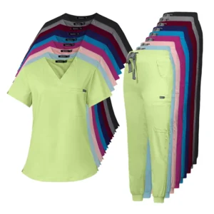 Classic Men’s Medical Scrub Set Jogger Style Washable Breathable Worsted Fabric OEM