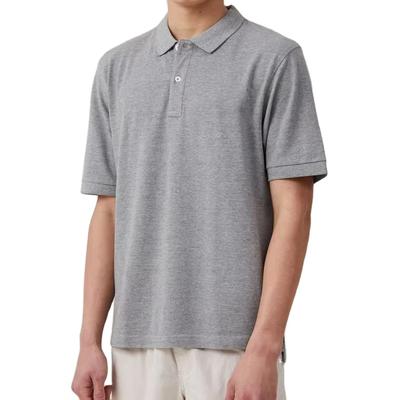 Classic Regular Fit Ribbed Sleeve Cuffs 2 Button Cotton Polo T Shirt