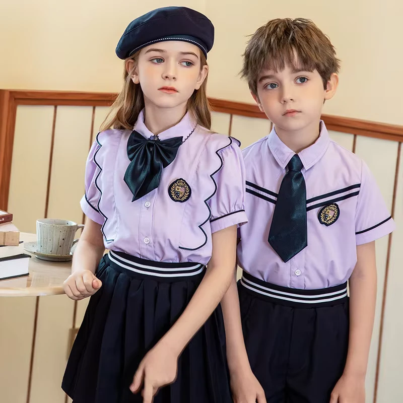 Classical School Uniform Shirt and Pant for Girl and Boy Primary and Secondary Students School Uniform