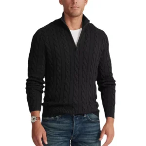 Classical Style Big Cable Knit Cashmere Men Sweater Men’s Sweater