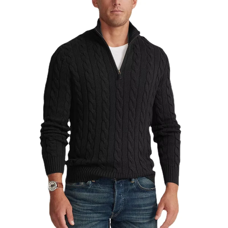 Classical Style Big Cable Knit Cashmere Men Sweater Men's Sweater