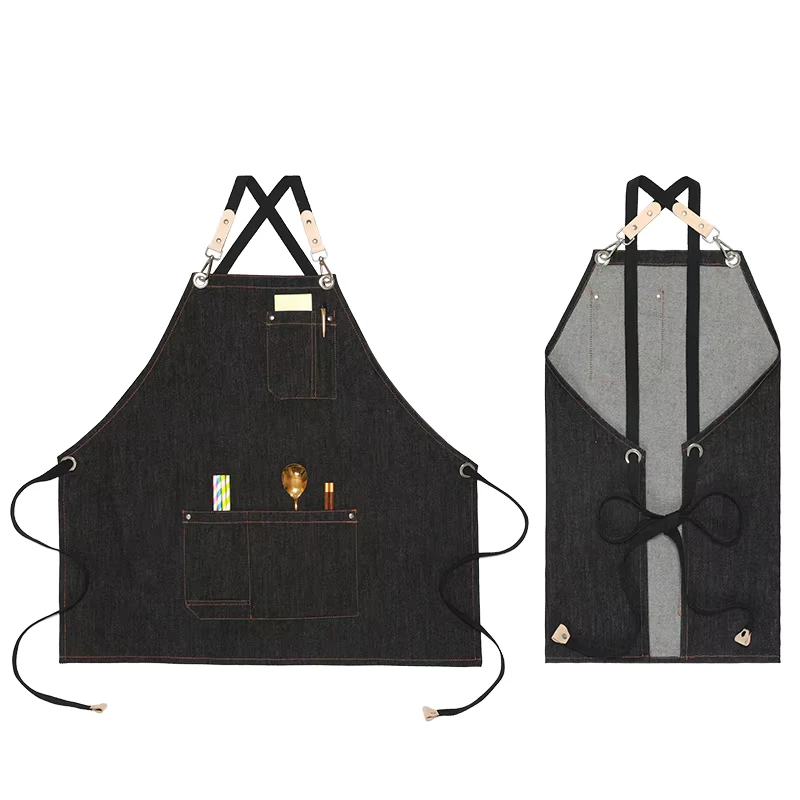 Cleaning Gadgets Kitchen Apron for Restaurants Custom logo Barista Chef Uniform Work Bar Cafes Shop Kitchen Restaurant Apron
