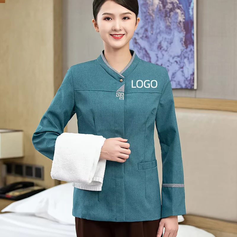 Cleaning Work Clothes Long Sleeved Women's Hotel Room Cleaners Aunties Uniforms Housekeeping Shirt