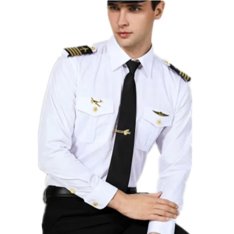 Clothing-Air-Force-White-Shirt-Male-Nightclub-Airline-pilot-Stewardess-Uniform-Custom