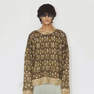 Clothing Custom High Quality Loose Fit Distress Drop Shoulder Fashion Trendy Design Knitted Sweater for Men