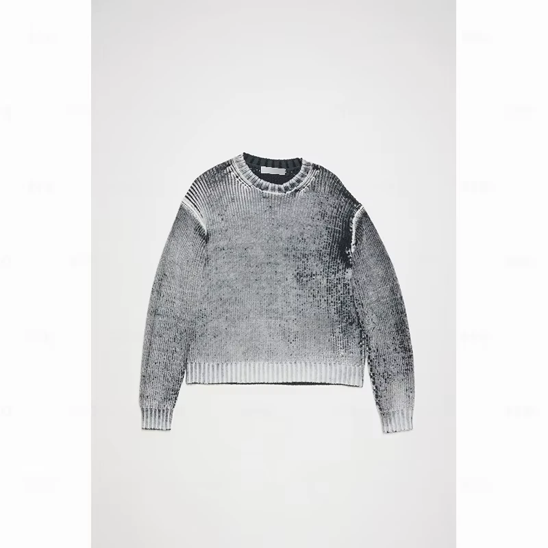 Clothing Custom High Quality Outdoor Warm Distress Drop Shoulder Trendy Design Knitted Sweater for Men