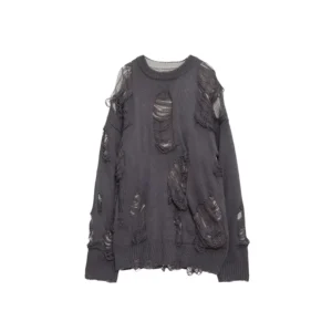 Clothing High Quality Oversize Street Wear Distress Drop Shoulder Fashion Essential Design Knitted Sweater for Men