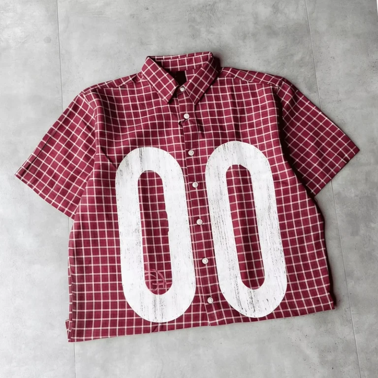 Clothing-Manufacturer-Custom-Print-Logo-Work-Shirt-Button-Up-Plaid-Boxy-Cropped-Mens-Shirt