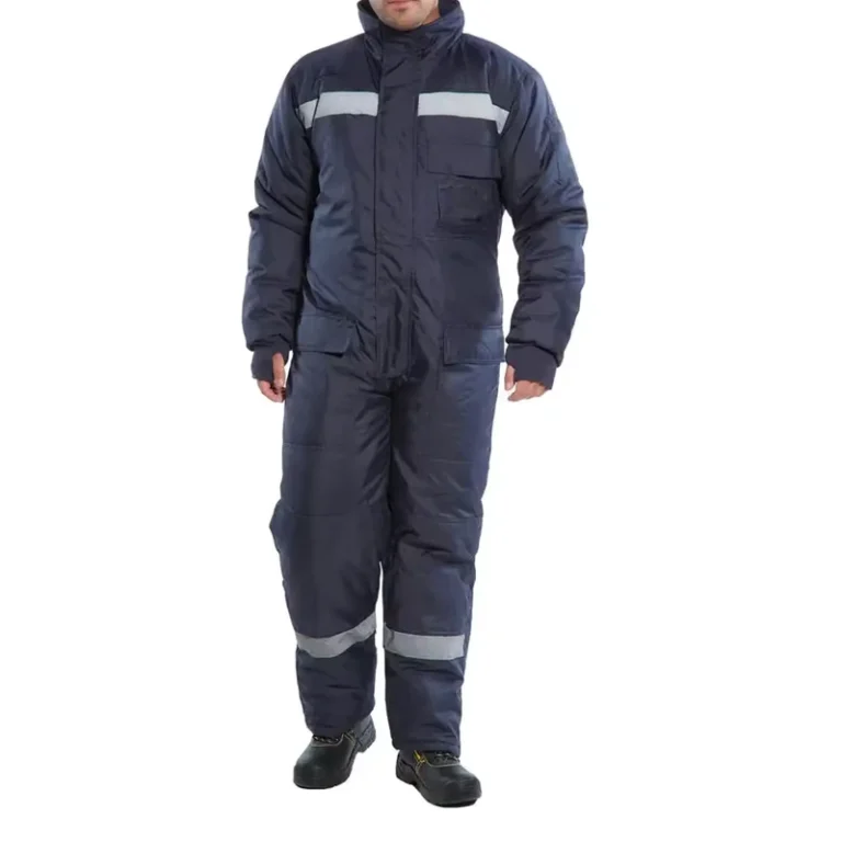 Cold-Storage-High-Visibility-Reflective-Keep-Warm-Cold-Resistant-Navy-Blue-Winter-Safety-Workwear-Coverall-with-Logo