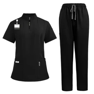 Collar Zipper Doctor Nurse Work Uniform Surgical Gown Hand Washing Uniforms Solid Color
