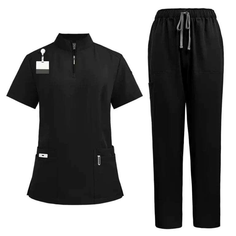 Collar-Zipper-Doctor-Nurse-Work-Uniform-Surgical-Gown-Hand-Washing-Uniforms-Solid-Color