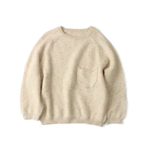 Colorful Dot Raglan-Sleeve O-Neck Girls’ Baby Knit Sweater