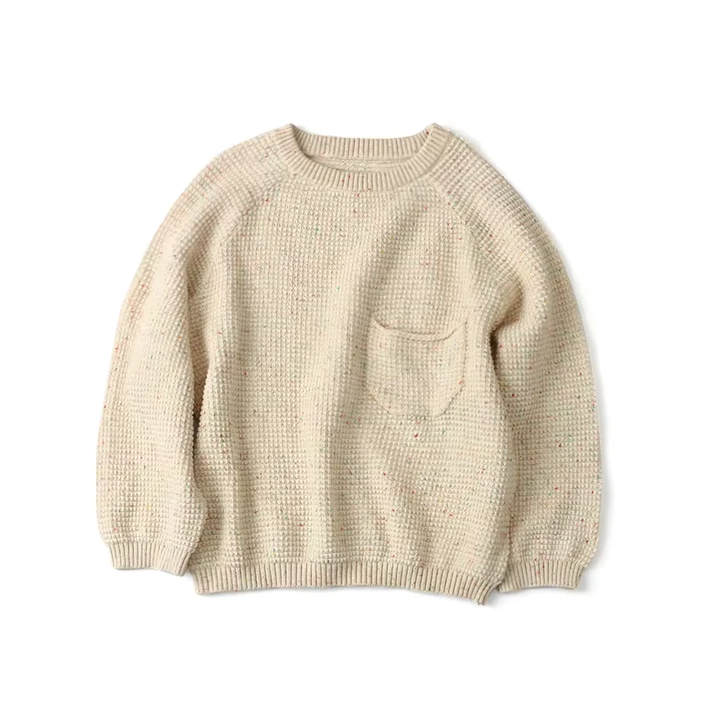 Colorful Dot Raglan-Sleeve O-Neck Girls' Baby Knit Sweater