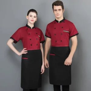 Colourful Black Chef Uniform Modern Formal Restaurant Workwear
