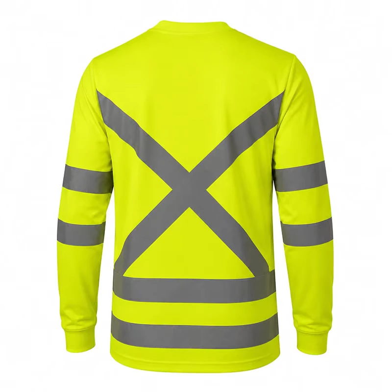 Comfortable Custom Construction Shirts Hi Vis Security Shirt Safety T Shirt Reflective Tshirt for Night Road Logistics Workers