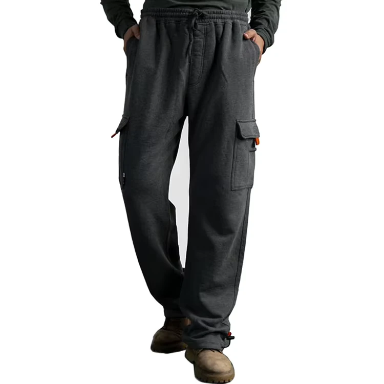 Comfortable FR Clothing Cargo Sweatpants Flame Resistant Middle Weight 10.5oz Fire Retardant Knit Terry Multi Pockets FR Pants