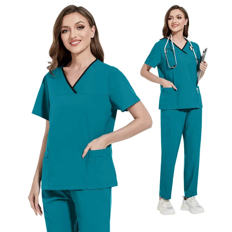Comfortable Hospital Uniform Medical Top Nurse Uniform High Fashion Uniforms Nursing Medical Scrubs Set