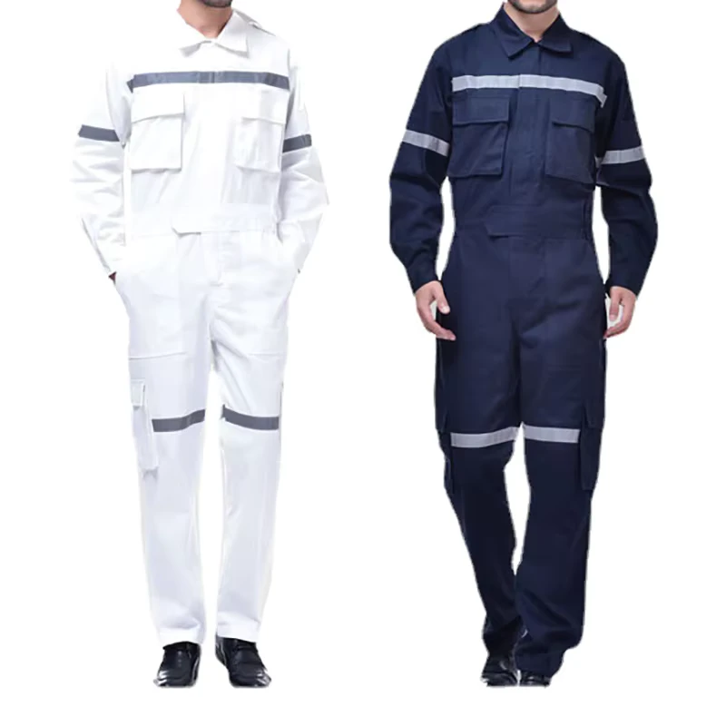 Comfortable Long Sleeve Hi Vis Construction Coverall Boiler Suit and Safety Overalls for Men and Women