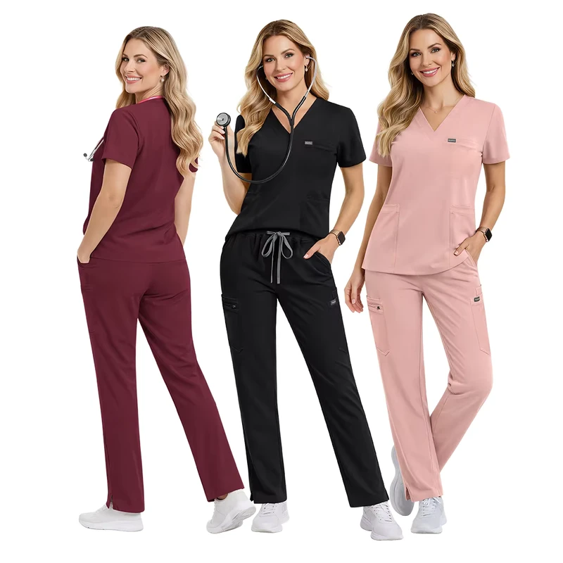 Comfortable Surgical Scrubs Uniforms Hot Selling Medical Scrub Nurse Uniform Sets Hospital OEM Service Unisex Scrub Set