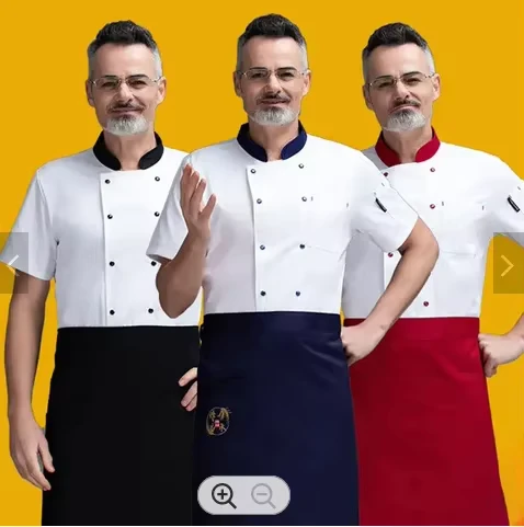 Comfortable Unisex Adult Chef Coat Polyester Cotton Blended Long Sleeve Uniform OEM Service for Hotel & Restaurant Kitchen Use
